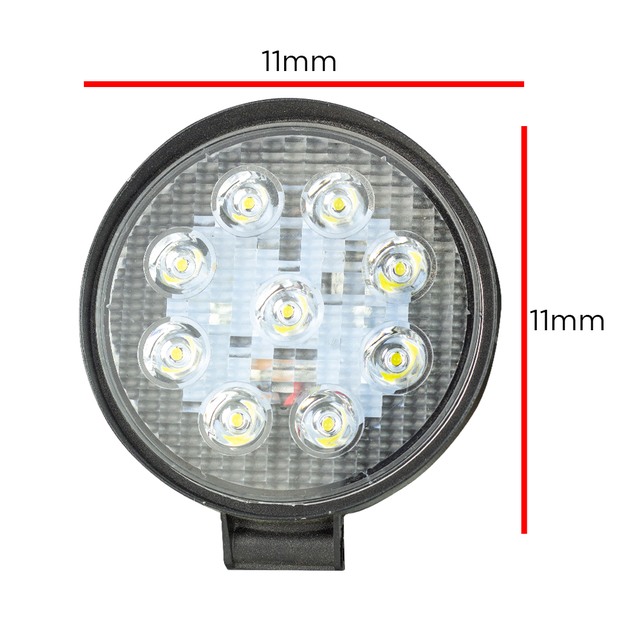 Farol Auxiliar Redondo Fg01-27w-r R8 9 Led - Jr8 Farol Auxiliar Redondo Fg01-27w-r R8 9 Led - Jr8