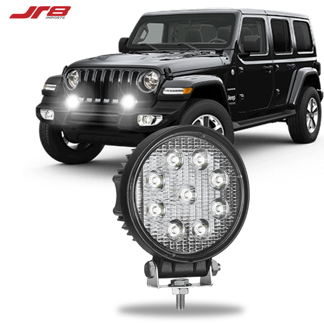 Farol Auxiliar Redondo Fg01-27w-r R8 9 Led - Jr8 Farol Auxiliar Redondo Fg01-27w-r R8 9 Led - Jr8