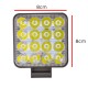 Mini Farol Auxiliar Quadrado 48w R8 com 16 Leds - Jr8 Mini Farol Auxiliar Quadrado 48w R8 com 16 Leds - Jr8