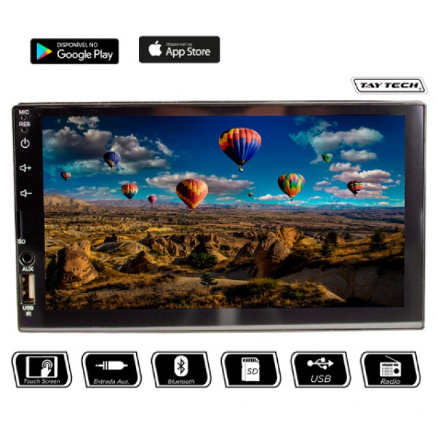 Central Multimídia MP8 Plus Full Touch - Tay Tech 7" Polegadas